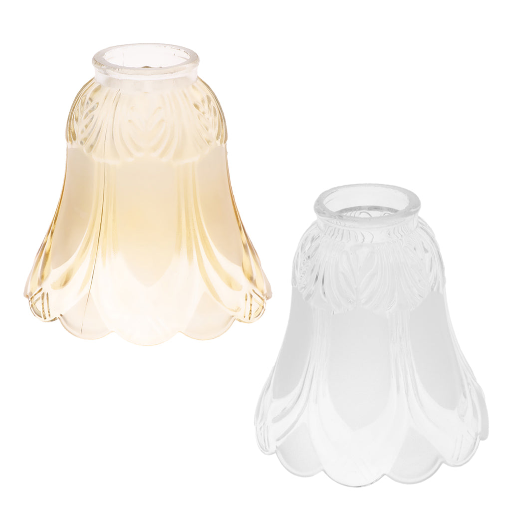 2Pcs Replacement Ceiling Fan Vanity Chandelier Frosted And Clear Glass Shade
