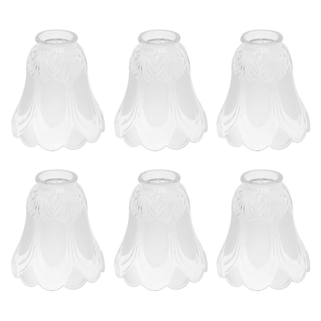 6 Pcs Replacement Ceiling Vanity Chandelier Frosted Clear Glass Shade