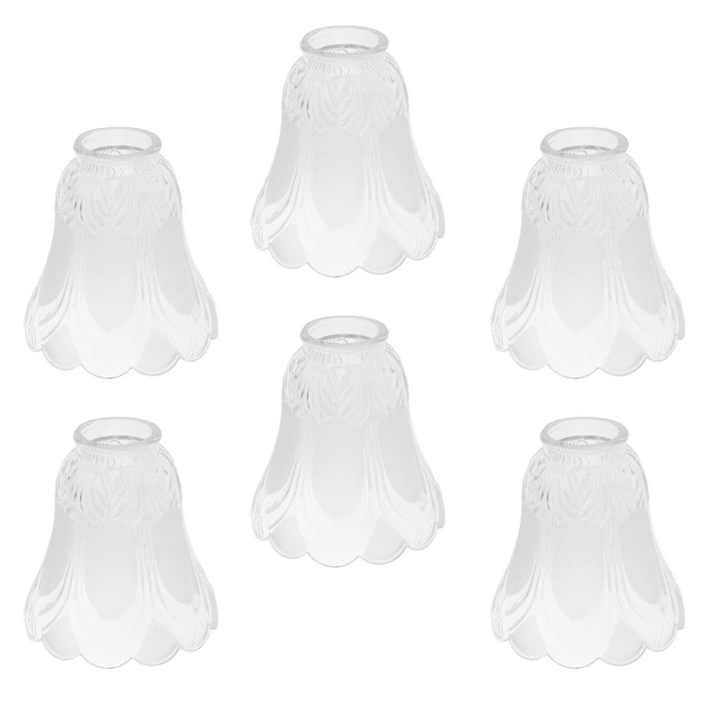 6 Pcs Replacement Ceiling Vanity Chandelier Frosted Clear Glass Shade