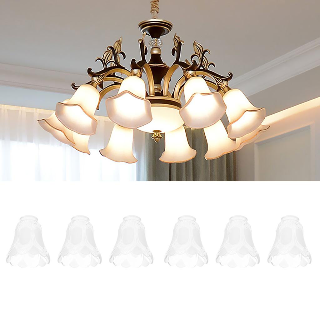 6 Pcs Replacement Ceiling Vanity Chandelier Frosted Clear Glass Shade