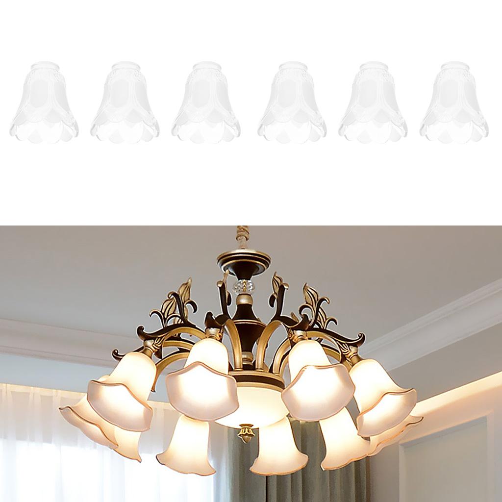 6 Pcs Replacement Ceiling Vanity Chandelier Frosted Clear Glass Shade