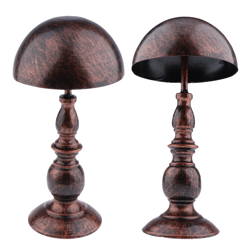2x Retro Wig Hanger Metal Caps Display Stand Rack for All Wigs & Hats Bronze