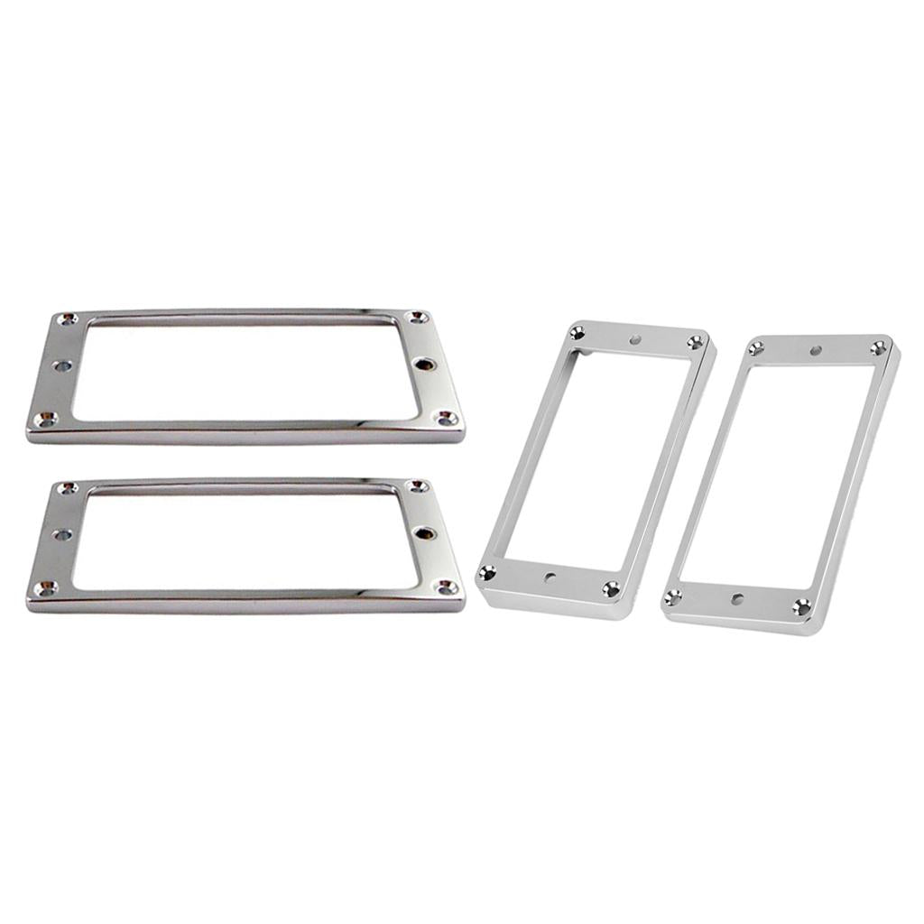 2x Slanted Pickup Mounting Rings+2x Flat Bottom Humbucker Pickup Ring for LP