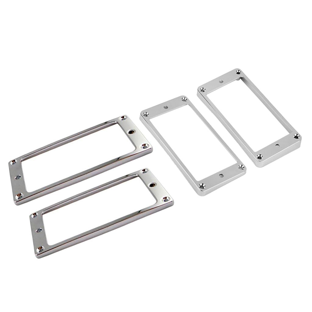 2x Slanted Pickup Mounting Rings+2x Flat Bottom Humbucker Pickup Ring for LP