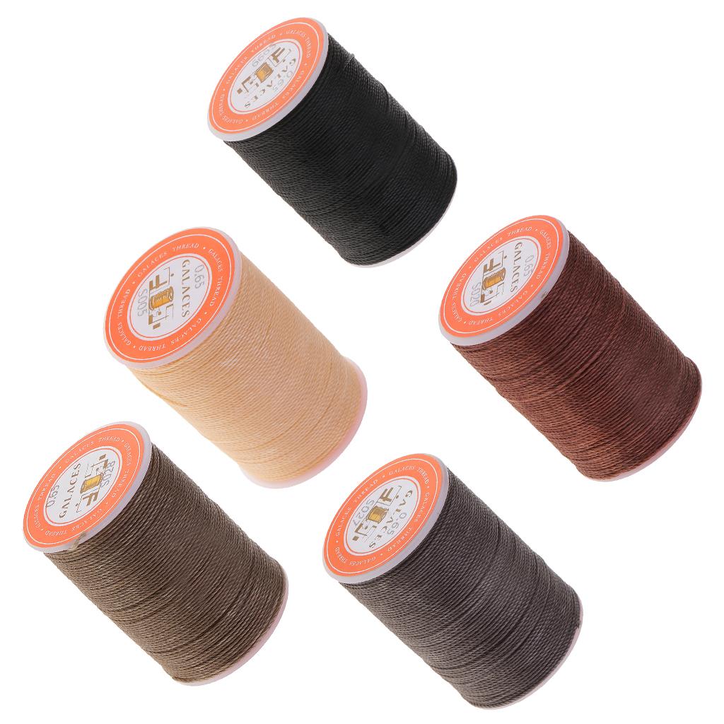 5Pcs Leather Sewing Waxed Polyester Cord Thread Cone Hand Stitching Craft
