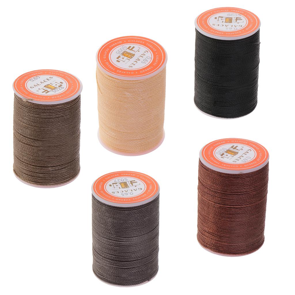 5Pcs Leather Sewing Waxed Polyester Cord Thread Cone Hand Stitching Craft