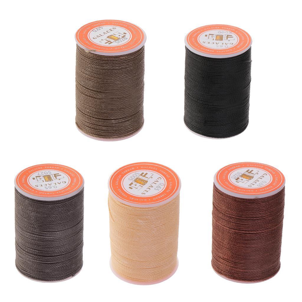 5Pcs Leather Sewing Waxed Polyester Cord Thread Cone Hand Stitching Craft