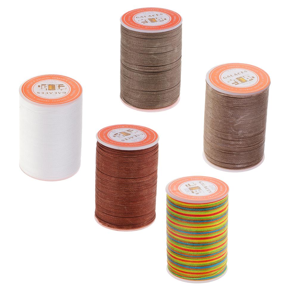 5 Spools 0.45mm Leather Sewing Waxed Thread Hand Stitching Repair Cord