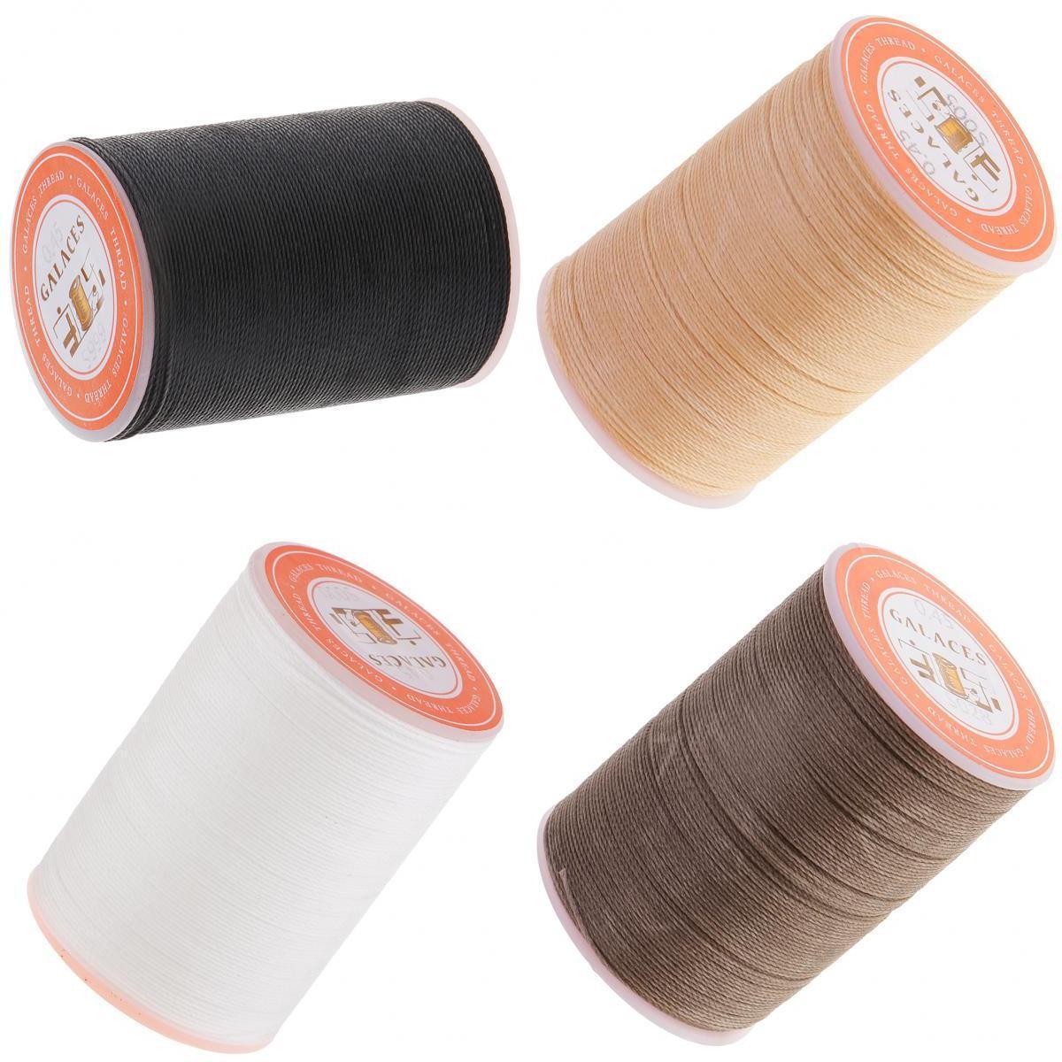 4 Spools 0.45mm Leather Sewing Waxed Thread Hand Stitching Repair Cord
