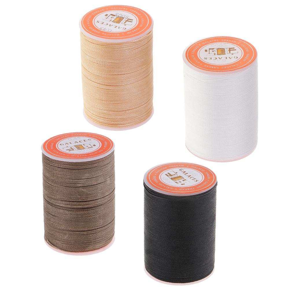 4 Spools 0.45mm Leather Sewing Waxed Thread Hand Stitching Repair Cord