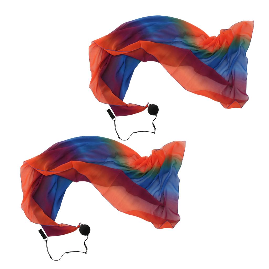 Belly Dance Silk Veil Poi Throw Balls Dance Accessories Props Orange