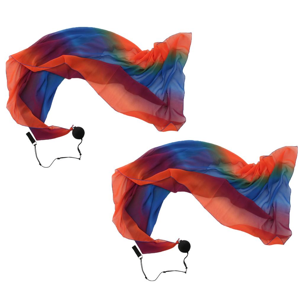 Belly Dance Silk Veil Poi Throw Balls Dance Accessories Props Orange
