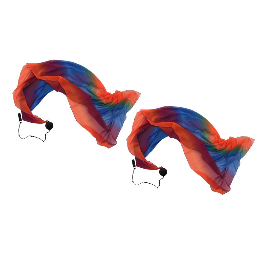 Belly Dance Silk Veil Poi Throw Balls Dance Accessories Props Orange