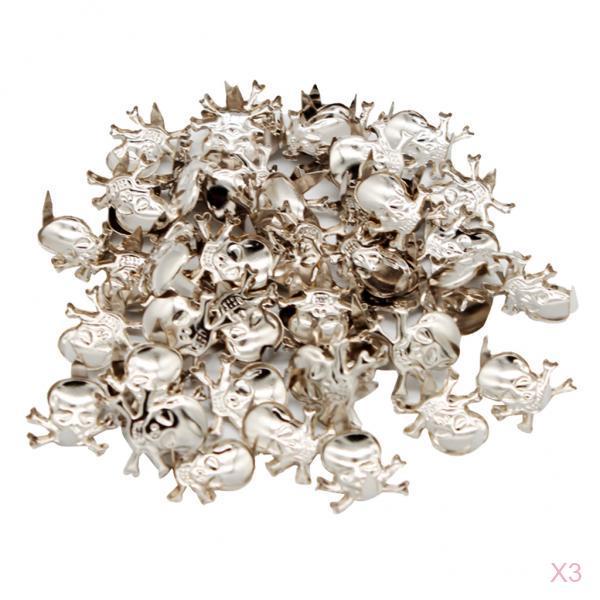 150Pcs Gothic Skull Metal Rivets Claw Studs Bags Clothes Hats Leather Decor
