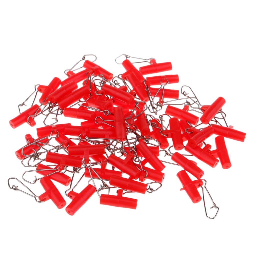 100Pcs Fishing Sinker Slides with Nice Snap Connectors for Braid Line