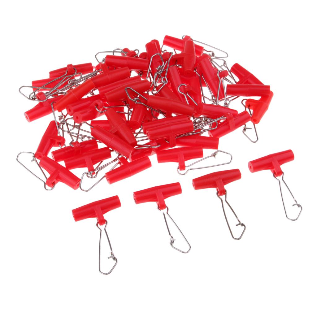 100Pcs Fishing Sinker Slides with Nice Snap Connectors for Braid Line