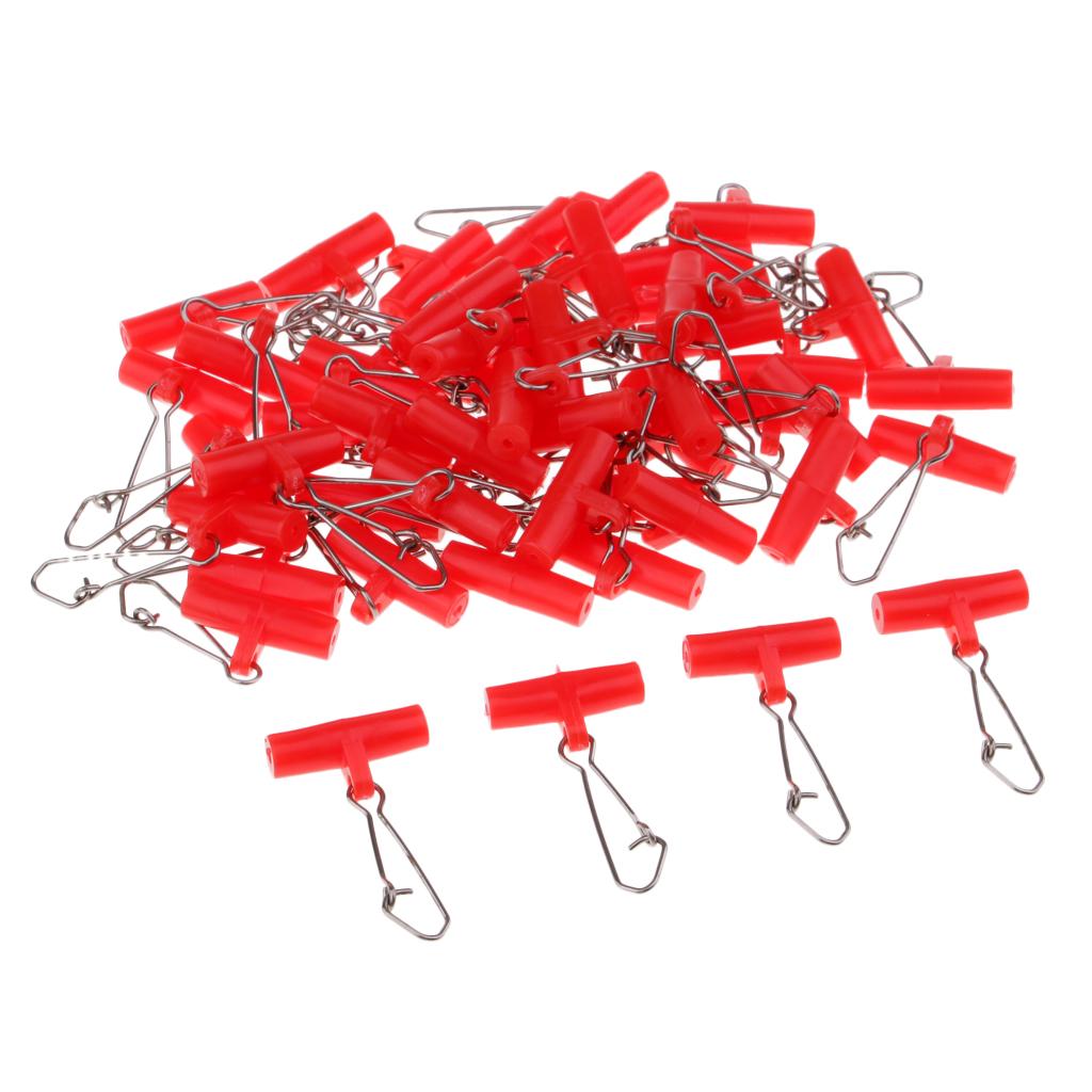 100Pcs Fishing Sinker Slides with Nice Snap Connectors for Braid Line