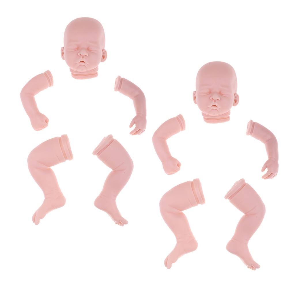 2 Set 20 Unpainted Reborn Kit Newborn Baby Doll with Head 3/4 Arms Full Leg"