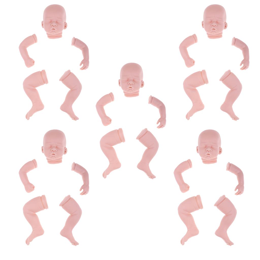 5 Set 20 Unpainted Reborn Kit Newborn Baby Doll with Head 3/4 Arms Full Leg"