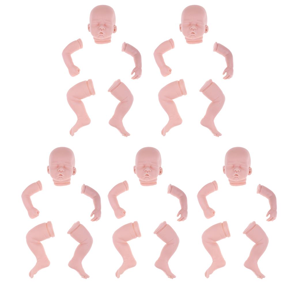 5 Set 20 Unpainted Reborn Kit Newborn Baby Doll with Head 3/4 Arms Full Leg"