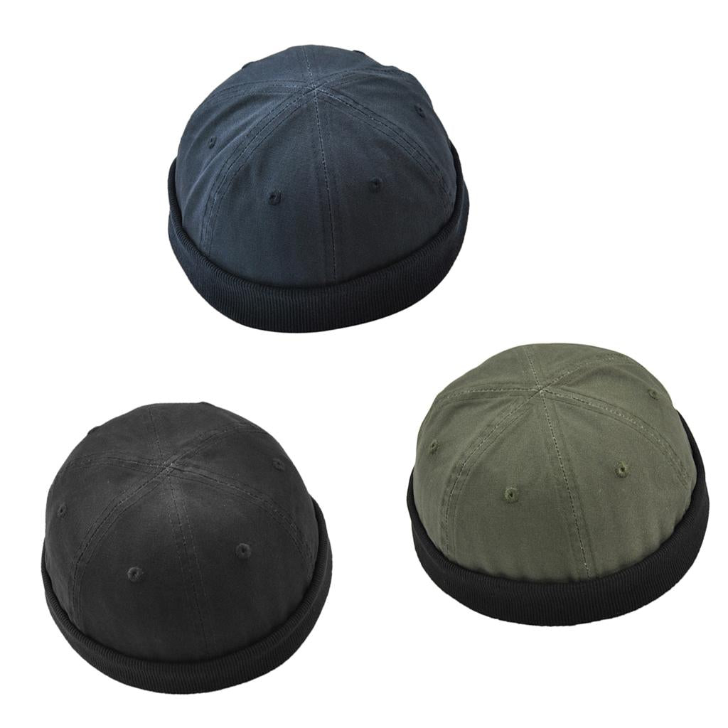 3 pcs Women Men Retro Docker Leon Beanie Cap Pure Cotton Hat
