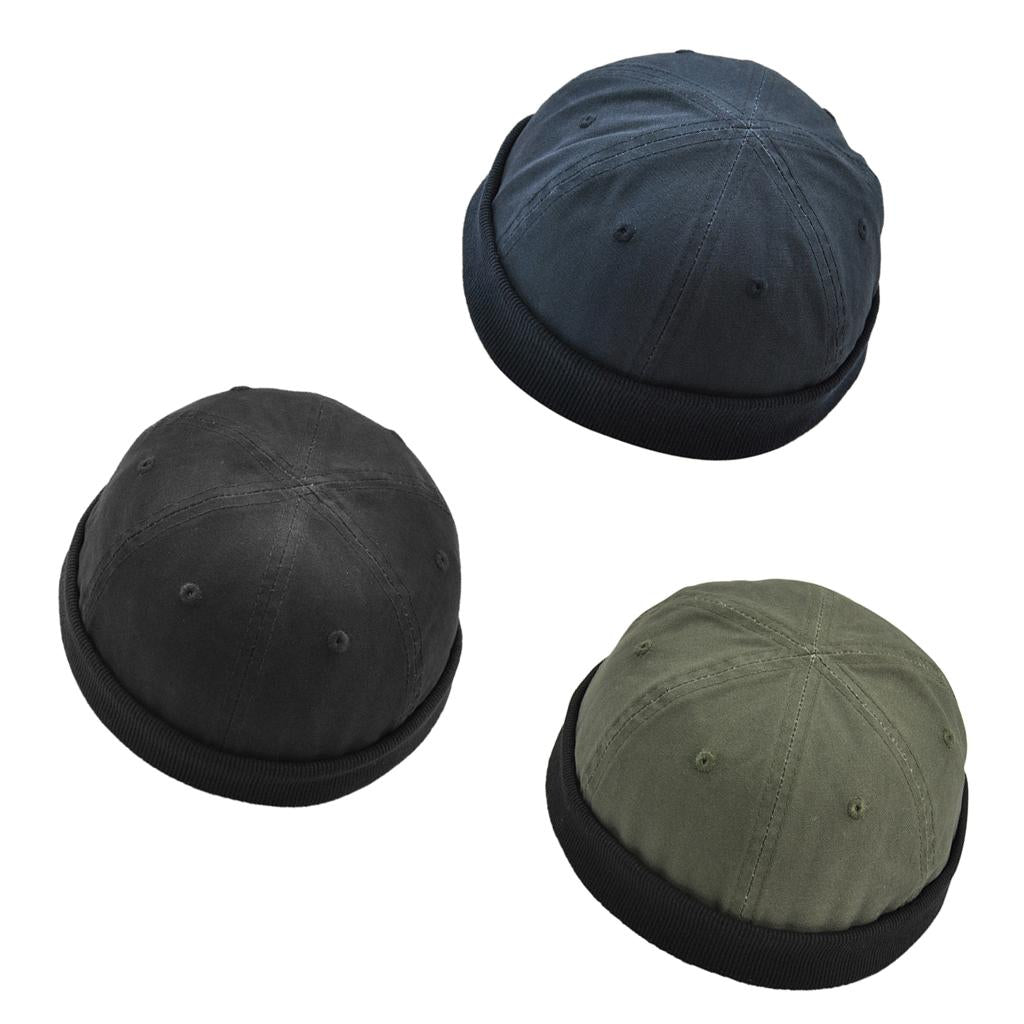 3 pcs Women Men Retro Docker Leon Beanie Cap Pure Cotton Hat