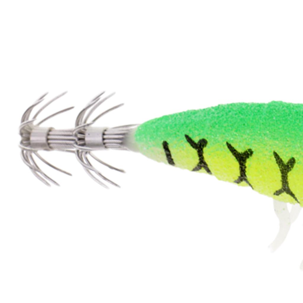 2pcs Squid Jig Hooks Shrimp Fishing Lures Octupus Lures w/ Luminous Soft Leg