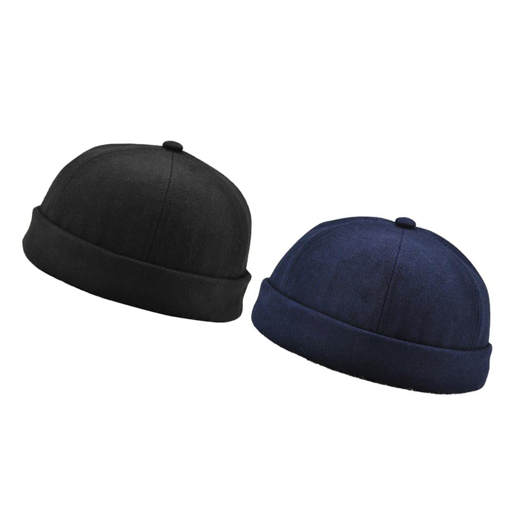 2pcs Women Men Retro Docker Leon Beanie Cap Pure Cotton Hat