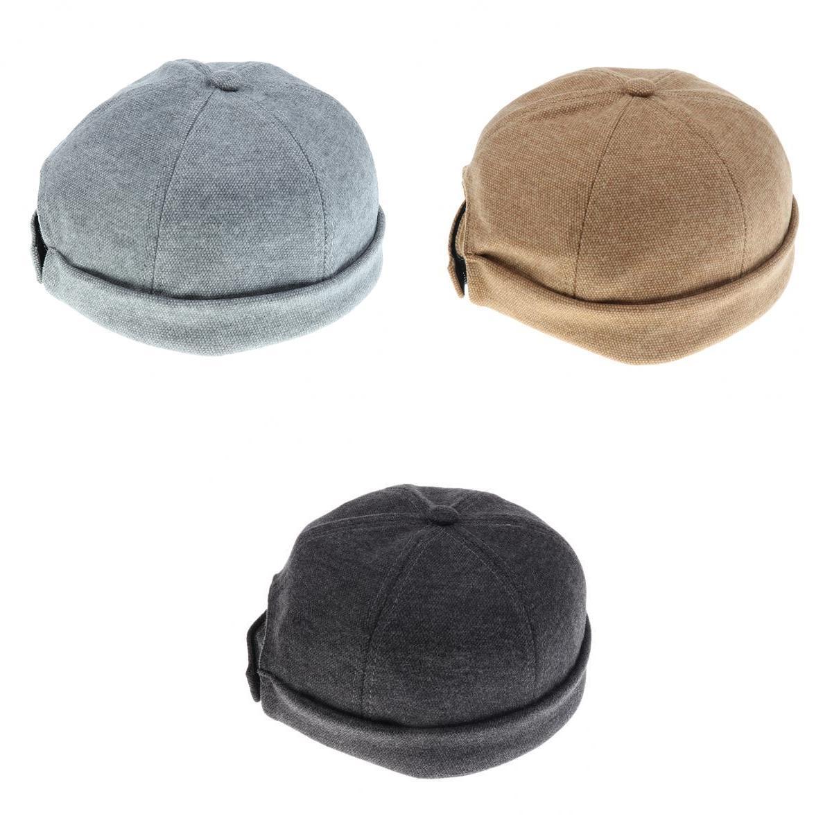 3 pieces Womens Men Retro Docker Leon Beanie Cap Pure Cotton Hat