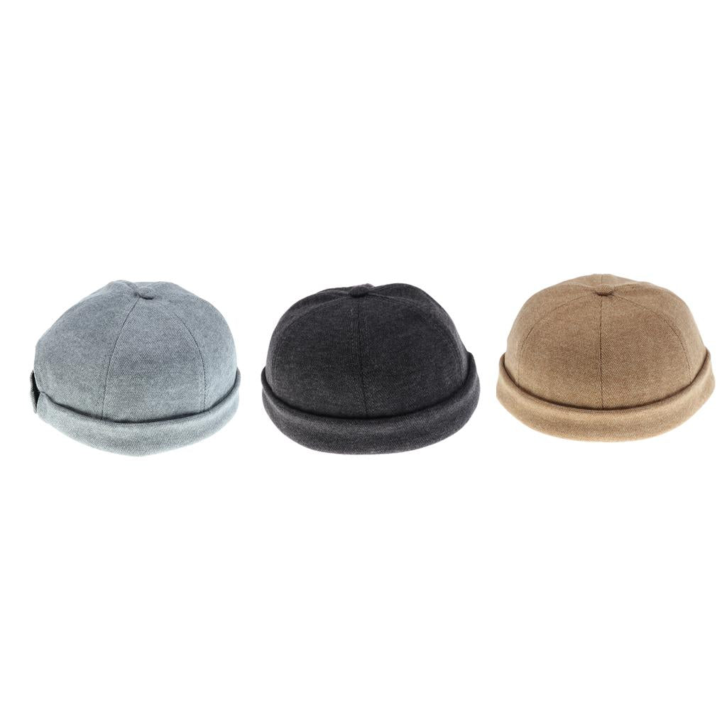 3 pieces Womens Men Retro Docker Leon Beanie Cap Pure Cotton Hat