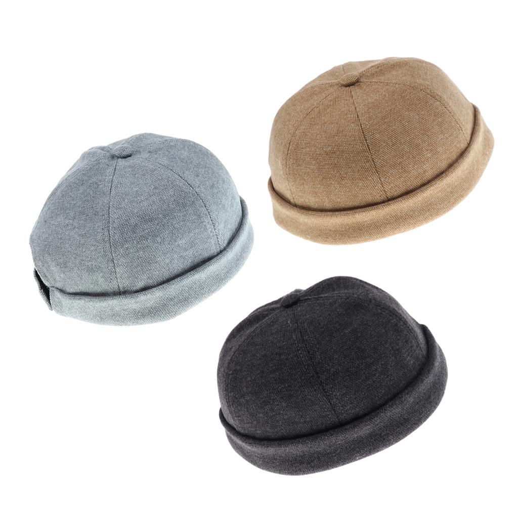 3 pieces Womens Men Retro Docker Leon Beanie Cap Pure Cotton Hat
