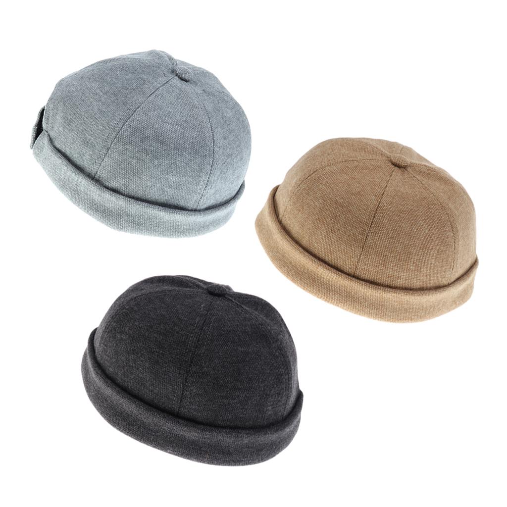 3 pieces Womens Men Retro Docker Leon Beanie Cap Pure Cotton Hat
