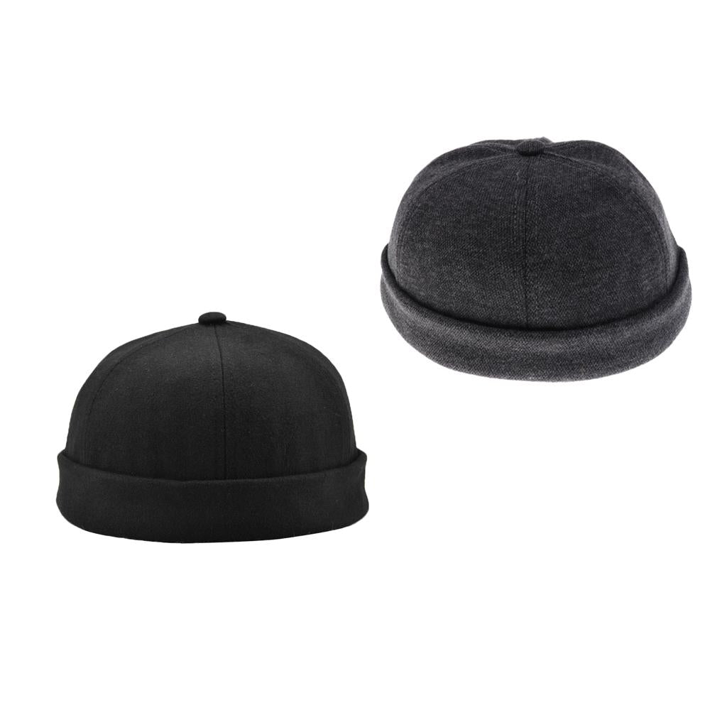 2 Pieces Women Men Retro Docker Leon Beanie Cap Pure Cotton Hat
