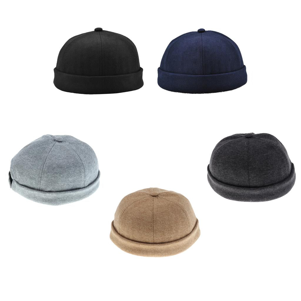5 Pieces Women Men Retro Docker Leon Beanie Cap Pure Cotton Hat