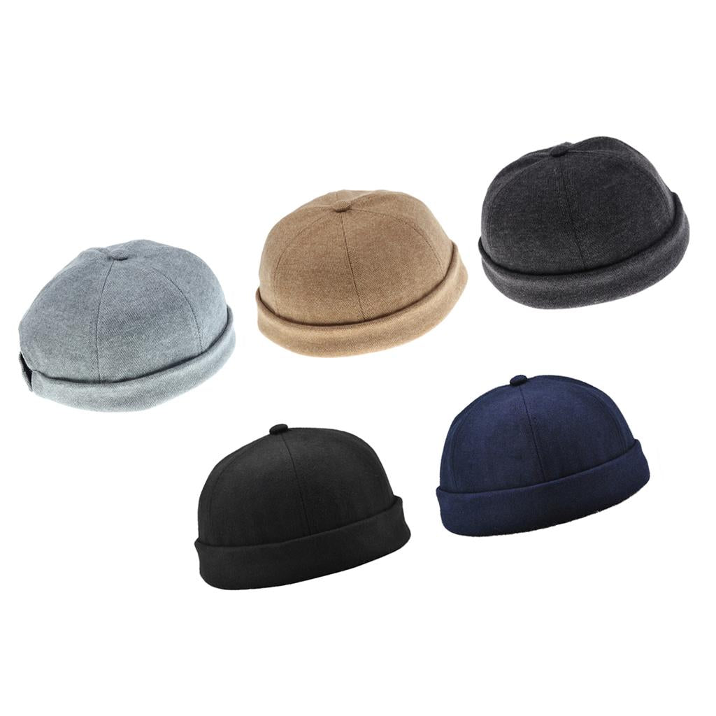 5 Pieces Women Men Retro Docker Leon Beanie Cap Pure Cotton Hat