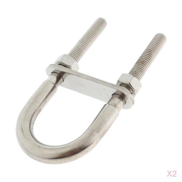 2 Piece 304 Stainless Steel Boat Bow Stern Eye U-Bolt Marine Rigging M12*150