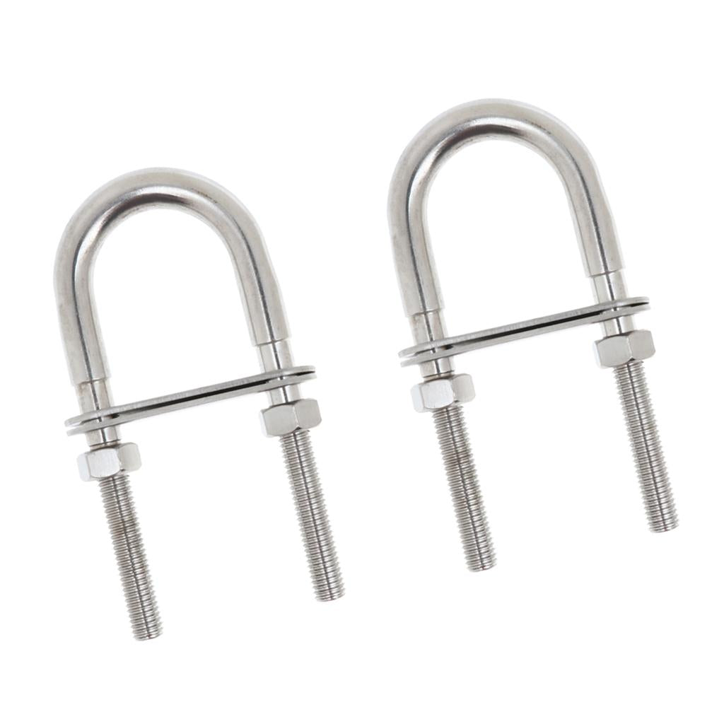 2 Piece 304 Stainless Steel Boat Bow Stern Eye U-Bolt Marine Rigging M12*150