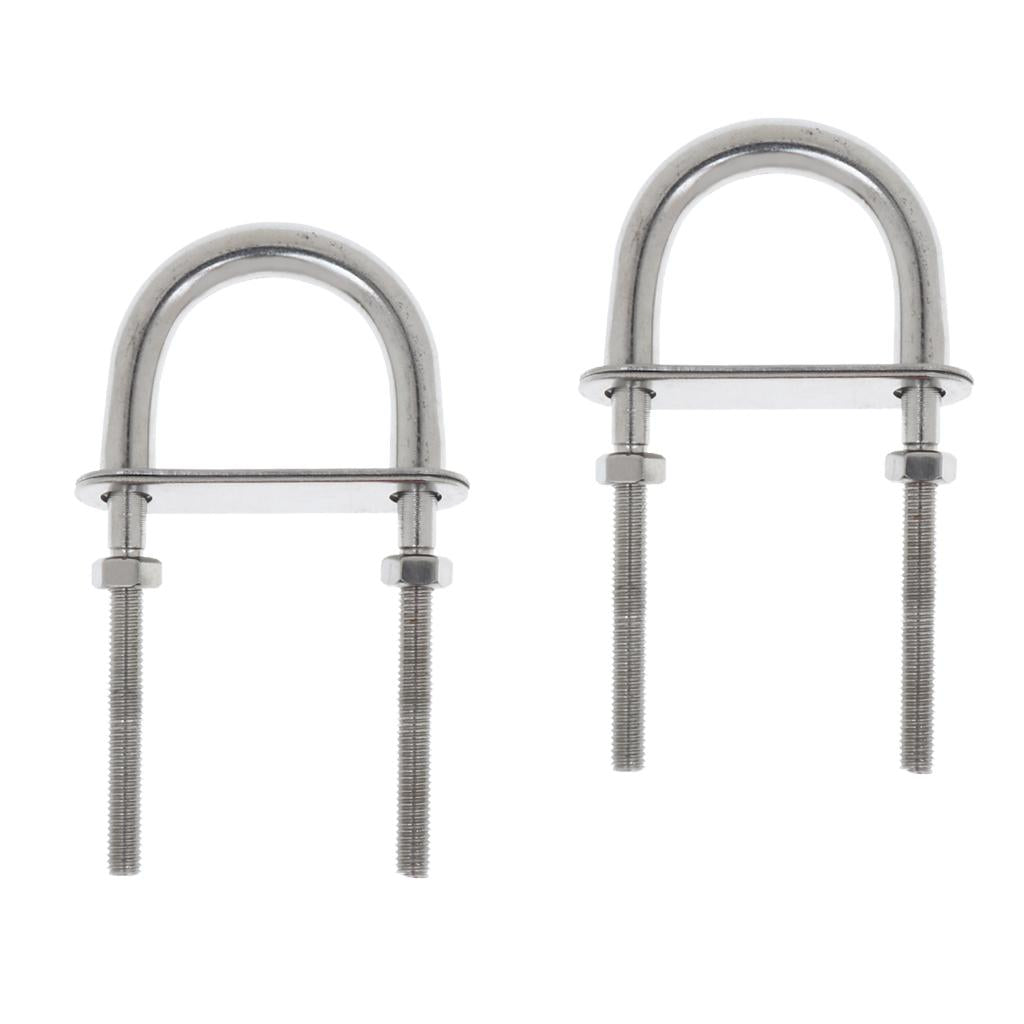 2 Pieces 304 Stainless Steel Boat Bow Stern Eye U-Bolt, Marine Rigging M5*78