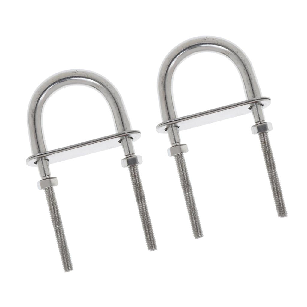 2 Pieces 304 Stainless Steel Boat Bow Stern Eye U-Bolt, Marine Rigging M5*78