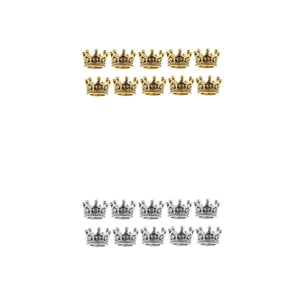 20 Pcs 6mm Mini Crown Charms Beads for DIY Jewelry Findings Making 6 x11mm