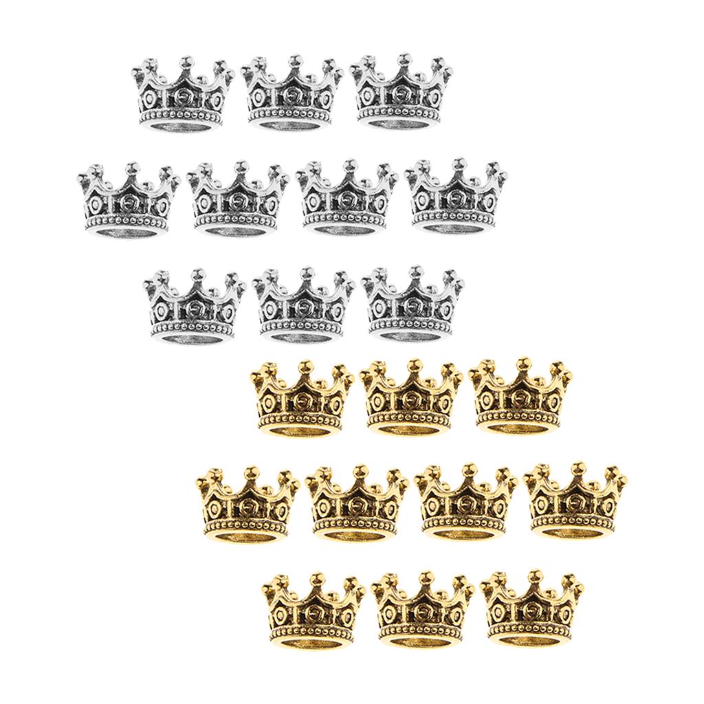 20 Pcs 6mm Mini Crown Charms Beads for DIY Jewelry Findings Making 6 x11mm