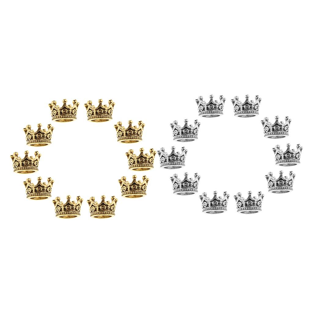 20 Pcs 6mm Mini Crown Charms Beads for DIY Jewelry Findings Making 6 x11mm