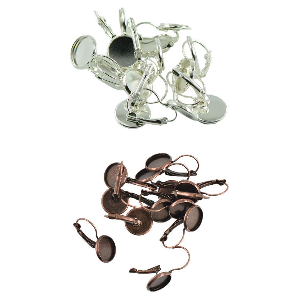 24 Pcs French Lever Back Earrings Blanks fit 12mm Cabochons Earring Findings