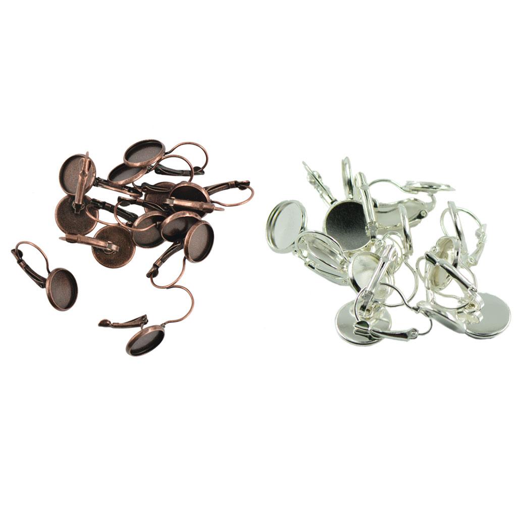 24 Pcs French Lever Back Earrings Blanks fit 12mm Cabochons Earring Findings