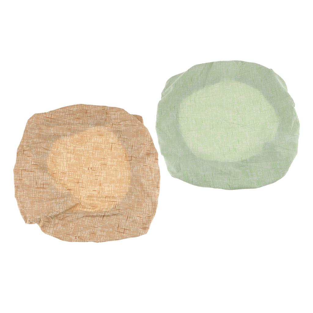 2pcs Universal Spandex Stretch Office Swivel Chair Seat Cover Green Khaki