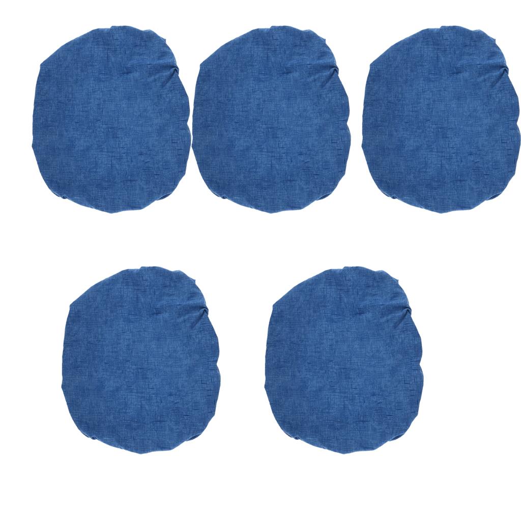 5pcs Universal Spandex Stretch Office Swivel Chair Seat Slipcover Dark Blue