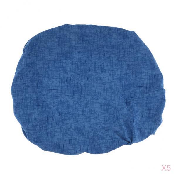 5pcs Universal Spandex Stretch Office Swivel Chair Seat Slipcover Dark Blue