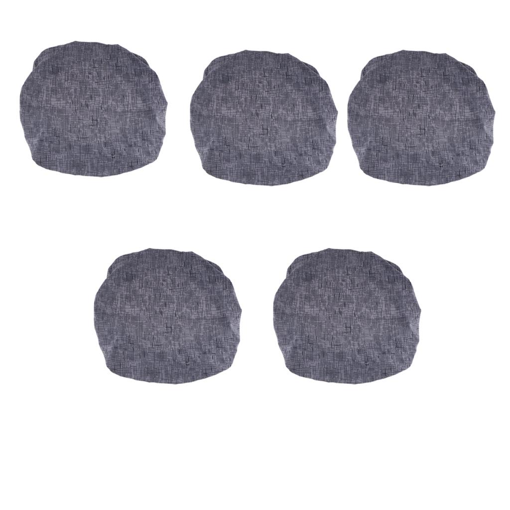 5pcs Universal Spandex Stretch Office Swivel Chair Seat Slipcover Dark Grey