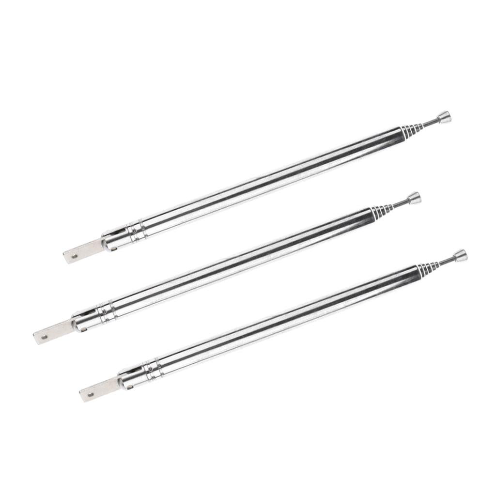 3Packs Extendable Replacement Antenna Rod Retractable Magnetic Radio Antenna