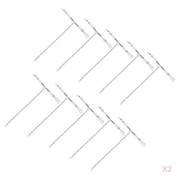 20Pcs T-shape Swivels Snaps Stainless Steel 3 Way Rolling Swivels Balance